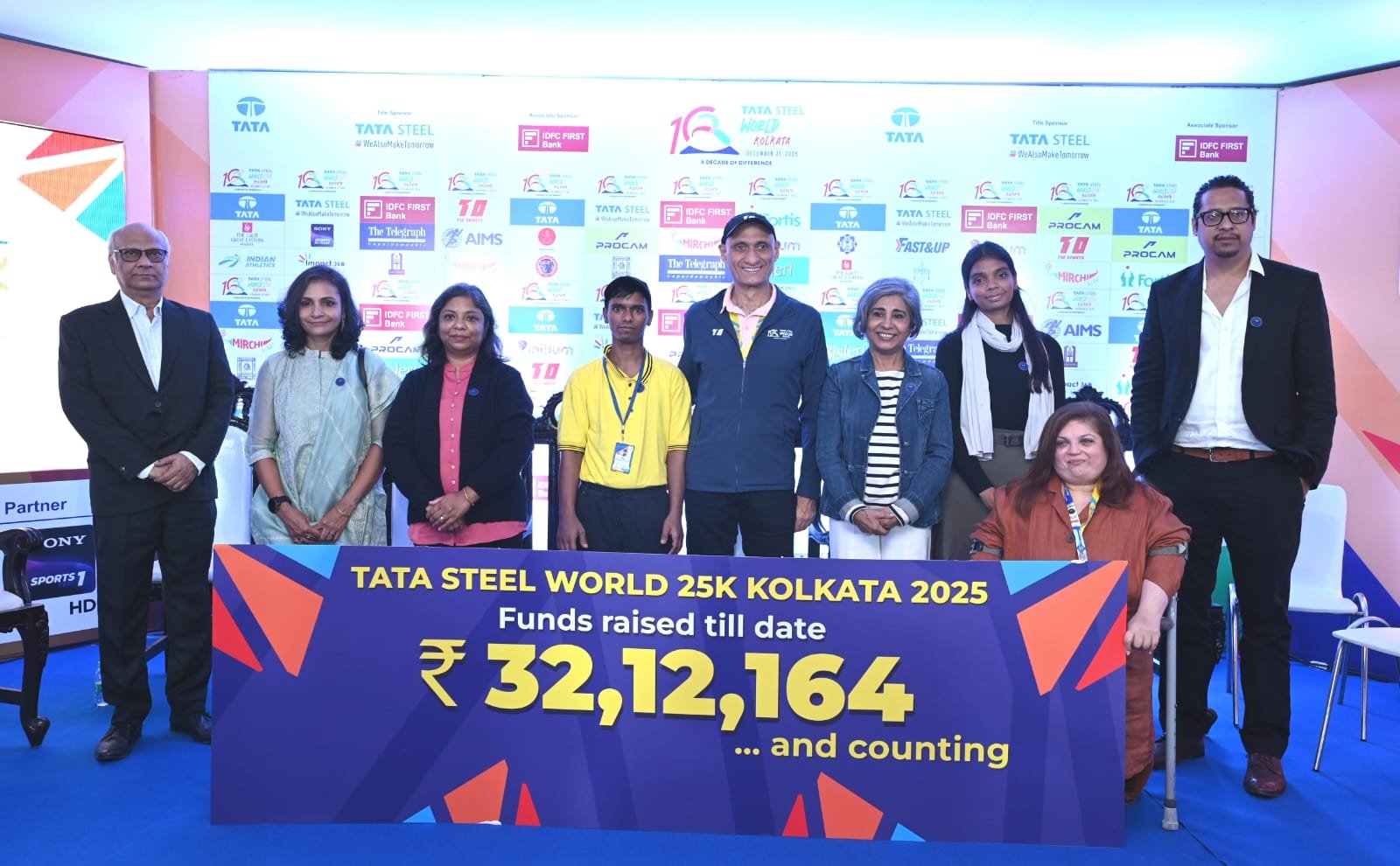 Corporates, individuals, runners and along with 40 NGO’s raised INR 32.12 lakhs at the Tata Steel World 25K Kolkata…