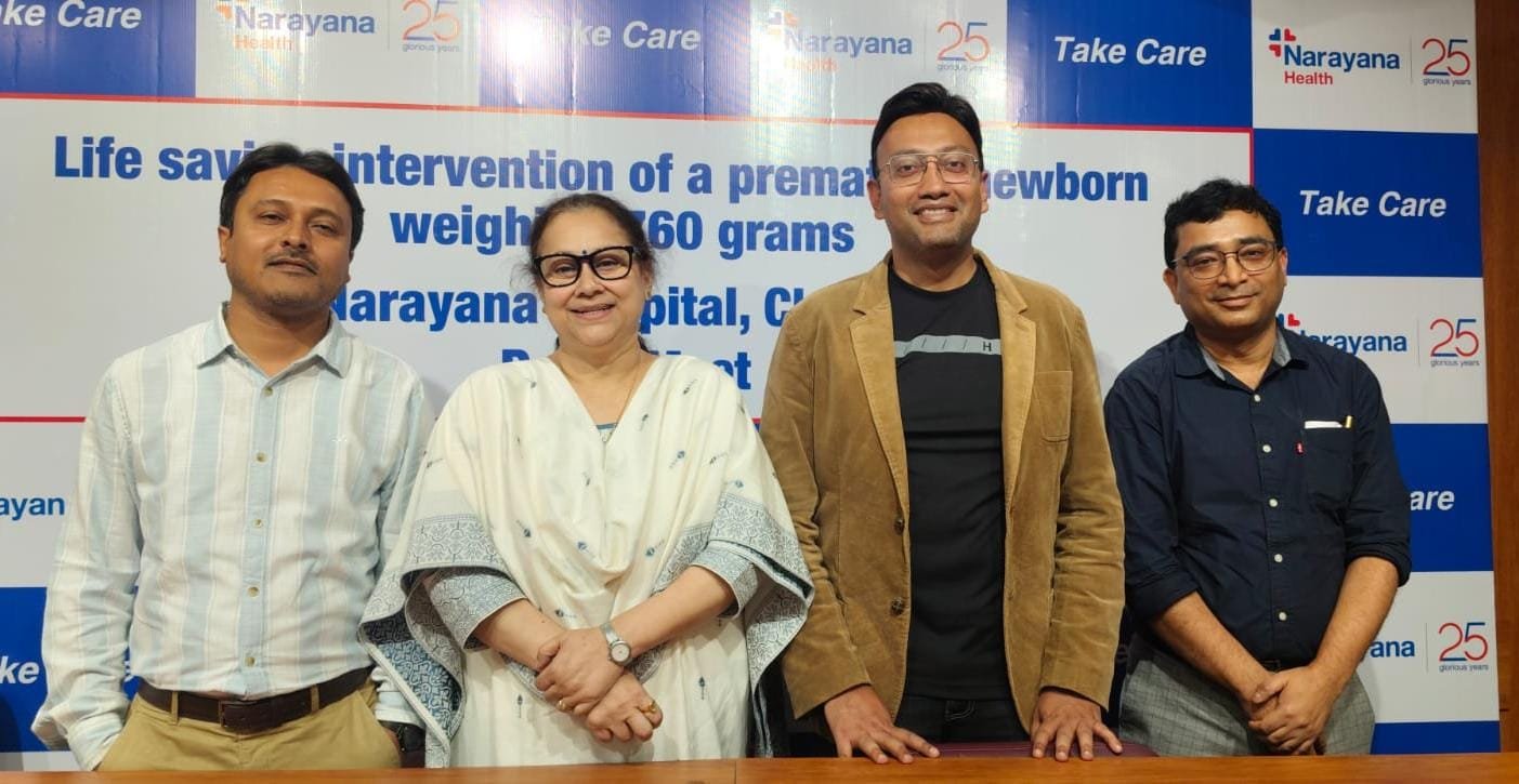 Narayana Hospital, Chunavati, saves the life of a premature newborn weighing 760 grams….