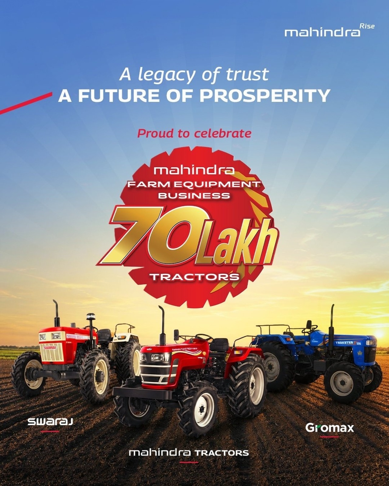 মাহিন্দ্রা ফার্ম ইকুইপমেন্ট বিজনেস ৭০ লক্ষ ট্রাক্টর উৎপাদনের মাইলফলক অতিক্রম করলো*